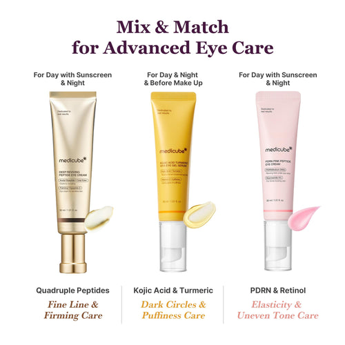 [medicube] Mix & Match Eye Serum Set | Brightening, Elasticity & Puffiness Care for Smooth, Radiant & Youthful-Looking Eyes | Korean Skincare, K-Beauty